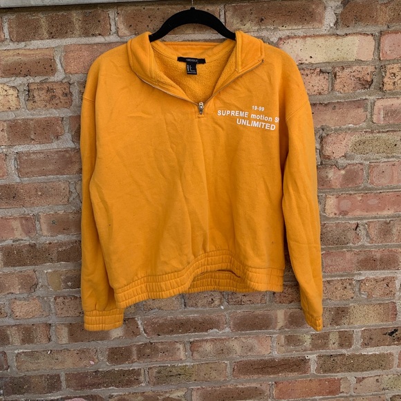 Forever 21 Sweaters - cute yellow quarter zip